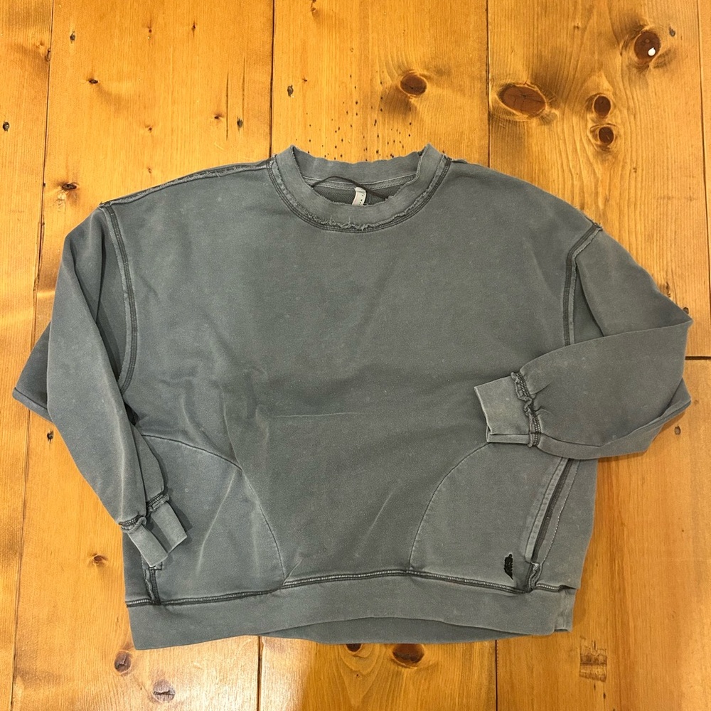 Free People Movement distressed pocket sweatshirt